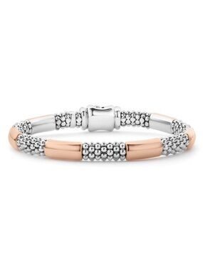 LAGOS HIGH BAR Rose Gold Station Caviar Bracelet | 6mm